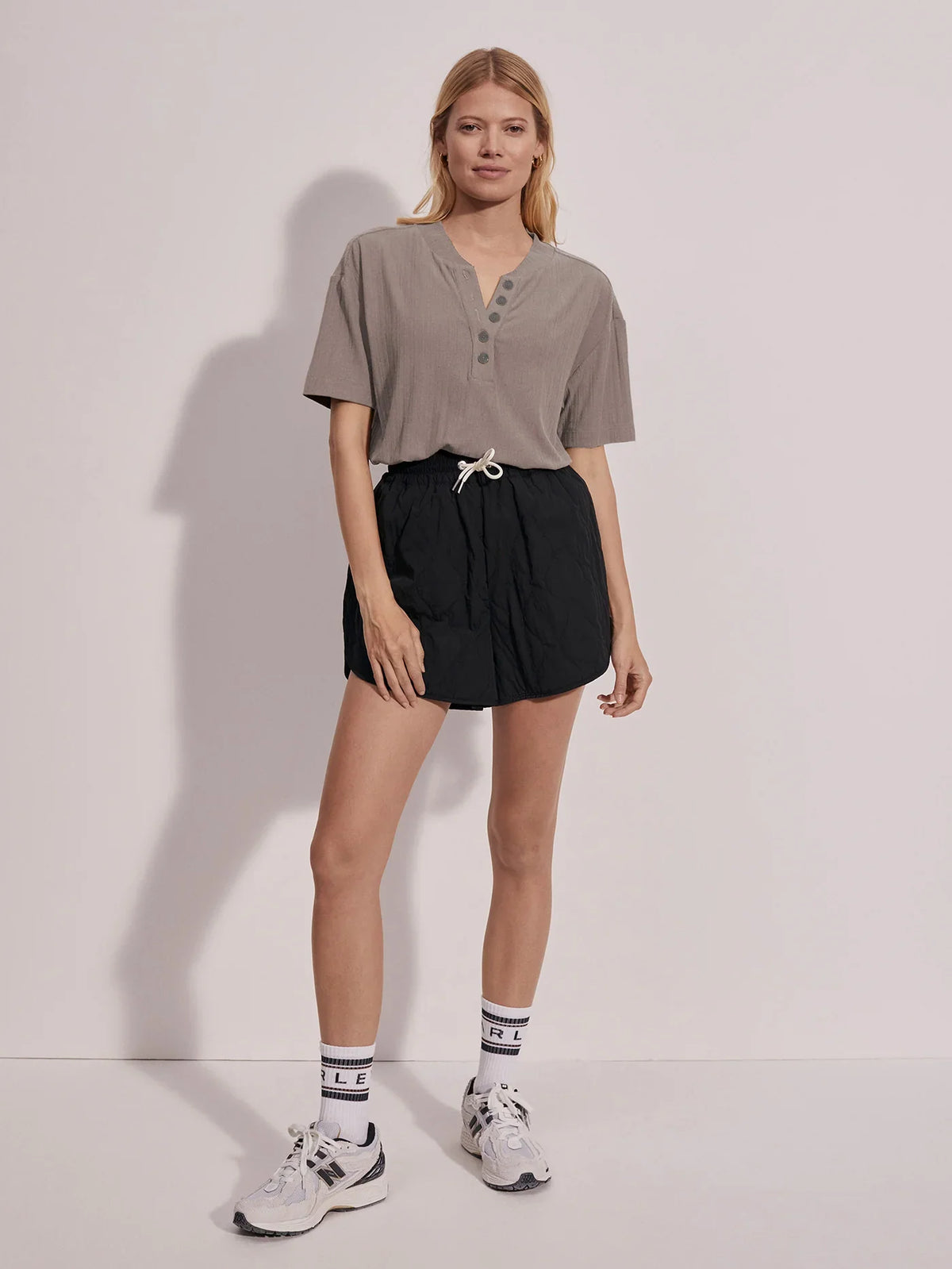 Kasey Mock Placket Rib Tee