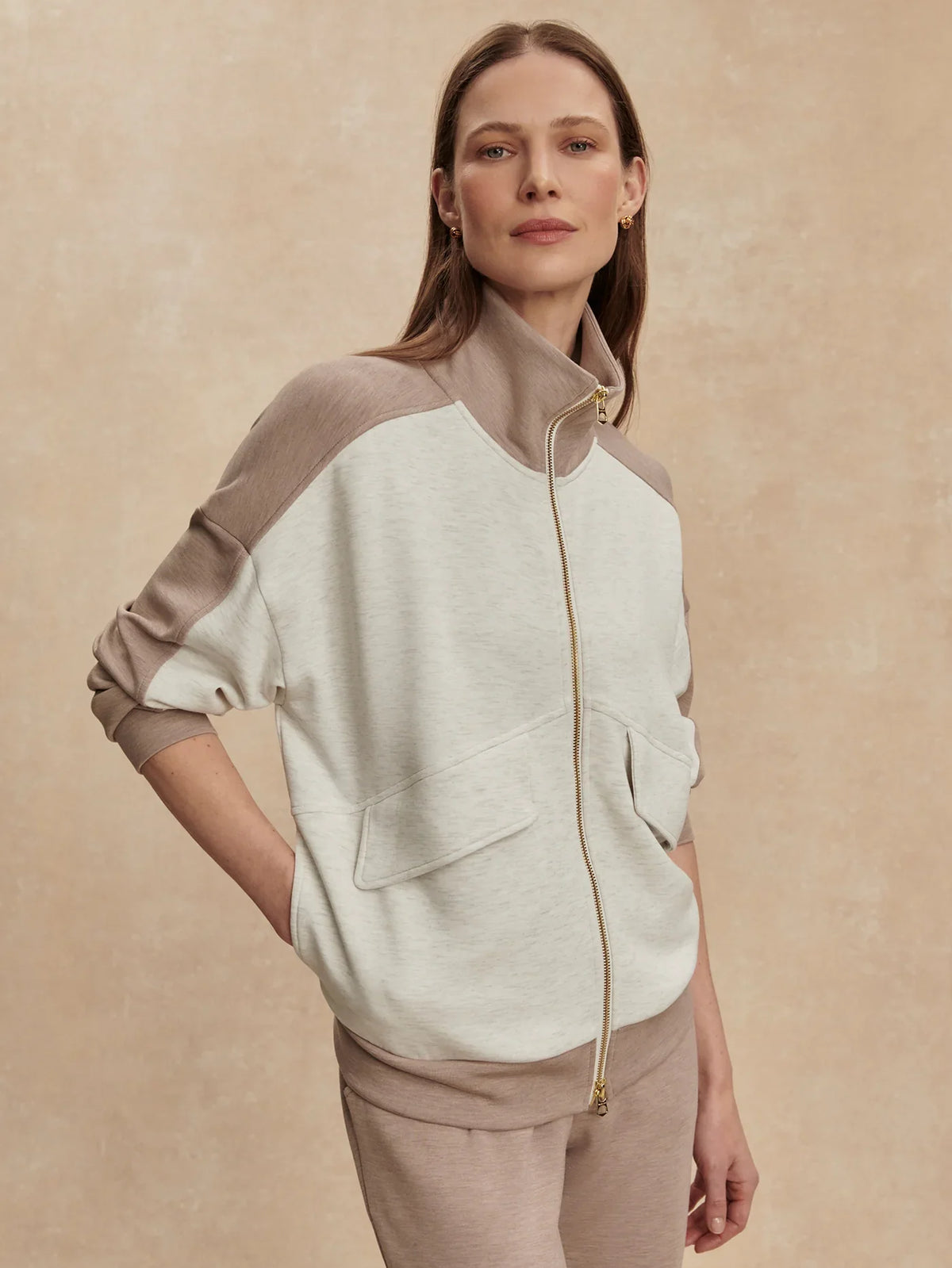Garcia Two-Tone Zip-Through Sweat